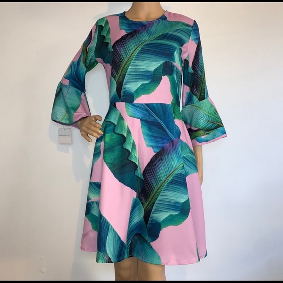 Goodnight Macaroon Pink Palm Tree Mini Dress - Picture 4 of 4